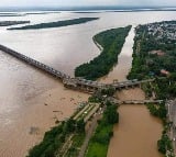 Water level raises in Godavari at Dhavaleswaram 