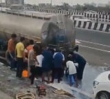 People Loot Milk From Tanker That Collided With Truck On UP Highway