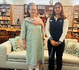 Double Olympic Medalist Manu Bhaker meets Sonia Gandhi