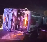 Bus Accident Near Addanki In Andhrapradesh