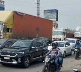 Heavy traffic jam on Hyderabad Vijayawada National Highway