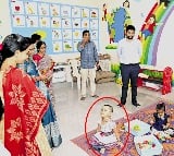 Adilabad Collector Venkatesh Dhotre Joins His Daughter In Anganwadi