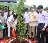 cm chandrababu and deputy cm pawan kalyan attended vana mahotsavam program at Mangalagiri