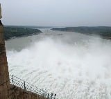 Flood stream continue to Nagarjuna Sagar project