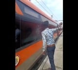 Video of man smashes Vande Bharat train glass with hammer went viral