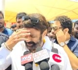 Balakrishna talks to media at Gannavaram airport