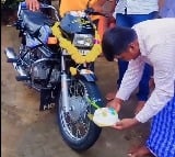 man celebrates bike birthday with cake in viral video