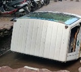 A water tanker of the Pune municipal body disappeared inside a large hole on Road