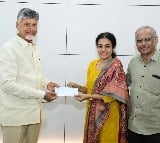 Nandamuri Mohana Krishna and Mohana Roopa donates for AP flood vicitims