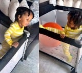 Rihanna says ‘being a boy mom is an Olympic sport' as her son tries to escape his playpen