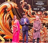 Megastar Chiranjeevi receives the Outstanding Achievement in Indian Cinema award at the IIFA event in Abu Dhabi