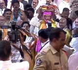 CM Chandrababu offers holy clothing to Tirumala Venkateswara Swamy