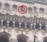 Man Walks On Charminar Video goes Viral on Social Media 