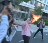 Journalist sets himself on fire at ceasefire protest in Washington as Gaza war nears 1st anniversary