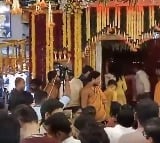 Nara Brahmini offers prayers at Peddamma Thalli Temple