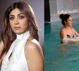 Shilpa Shetty shows how to stay fit in the pool