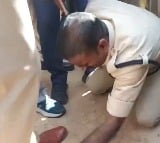 Constable falls at feet of Sircilla SP seeking justice amid ongoing protest