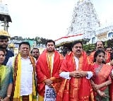 Nadendla Manohar visited Tirumala with his family 