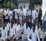 Ex-sarpanches in Telangana stage protest over pending bills