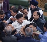 Chaos in Jammu and K Assembly after Khurshid Ahmad Sheikh shows Article 370 banner