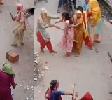 Battle Of Baghpat Women Slap Hit Each Other With Sticks In Broad Daylight