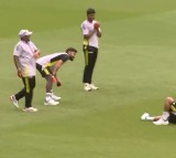 Rishabh Pant falls down laughing after Sarfaraz dropped catch