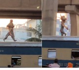 Girl running on a moving train Here is the viral video