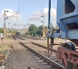 A goods train broke into two near Mahabubabad station