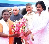 Chandrababu, Pawan Kalyan Welcome President Murmu