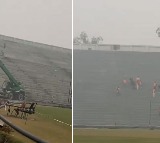 In one of the stadiums that host Champions trophy even plaster work is not completed