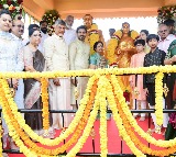 Chandrababu unveils NTR and Basavatarakam statues in Naravaripalle