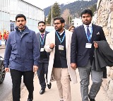 Nara Lokesh Walks to Congress Center in Davos Amid Traffic Snarl – Watch the Video