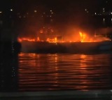 Fire accident in Hussain Sagar