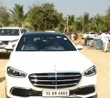 KCR Drives Mercedes-Benz with Harish Rao Seated Beside Him