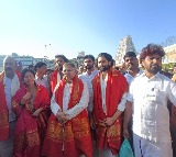Thandel Movie Team In Tirumala Temple