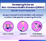 Health Ministry to launch nationwide screening drive for high BP, diabetes, cancer
