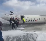 Plane flips on landing at airport in Canada