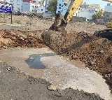Water came from ground in Bathukamma Kunta