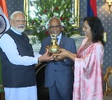 PM Modi gifts 'Maha Kumbh Jal' to Mauritius President in Port Louis