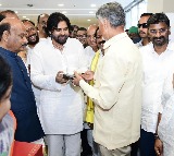 Chandrababu and Pawan Kalyan Share a Light Moment at Araku Coffee Stall Inauguration