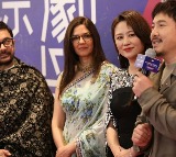 Aamir Khan introduces his girlfriend Gauri Spratt to Chinese media and actors Shen Teng, Ma Li