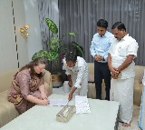 Ana Konidela signs declaration upon arrival at Tirumala, offers hair as votive gesture to the deity