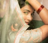 Pooja Hegdes Stunning Look in a Light Colored Saree