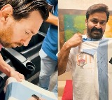 Mohanlal's heart skips a beat as he receives a jersey signed by Lionel Messi