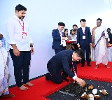 Nara Lokesh Guides Korean LG Officials on Indian Traditions During Pooja