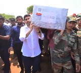Minister Nara Lokesh Carries Martyr Murali Nayaks Coffin