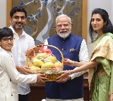 Nara Lokesh Meets Prime Minister Narendra Modi in Delhi- Photos