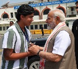 PM Modi Interacts with Cricket Prodigy Vaibhav Suryavamshi at Patna Airport