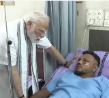 Narendra Modi meets Vishwash Kumar Ramesh Sole Survivor of Ahmedabad Plane Crash