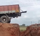 Suryapet District Lorry Jumps Canal in Incredible Accident